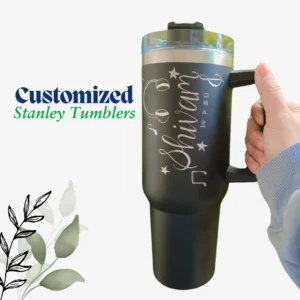 Black Customized Stanley Tumbler
