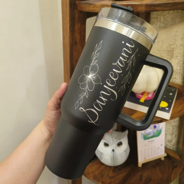 Black Customized Stanley Tumbler - Image 3