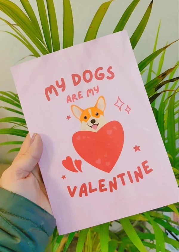 Dogs are my Valentine Notebook - Ruled