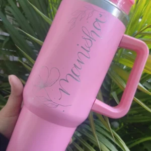 Pink Customized Stanley Tumbler