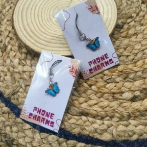 Blue Butterfly Phone Charm