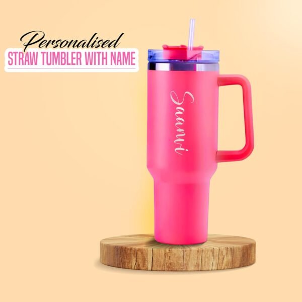 Neon Pink Stanley Tumbler - Image 2