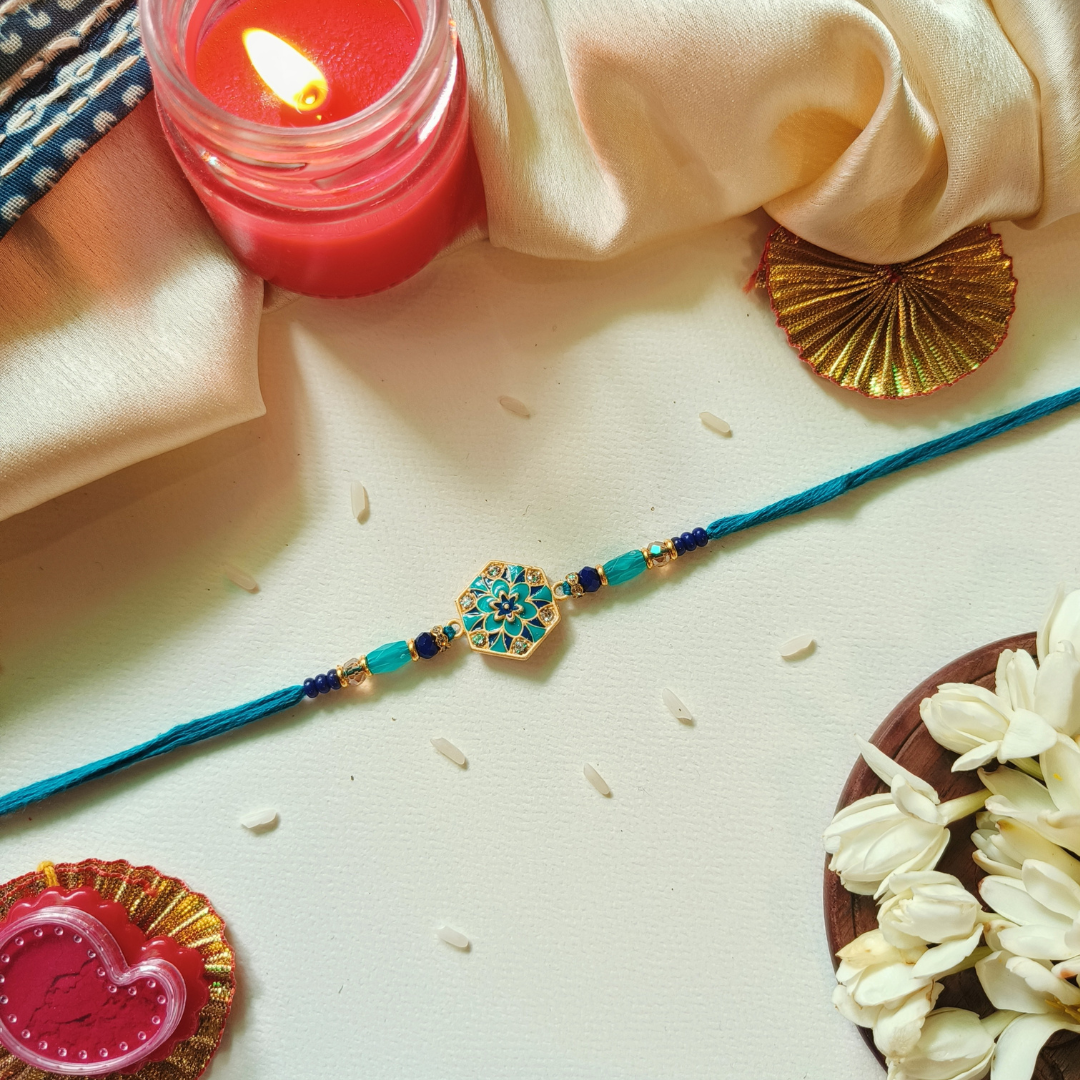 Blue Blossom Rakhi - Image 2