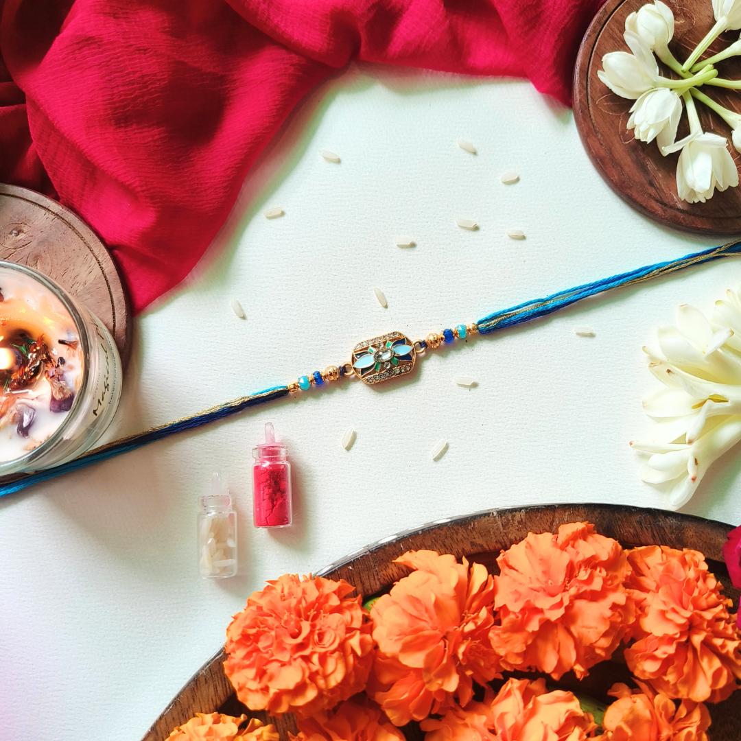 Royal Blue Radiance Rakhi - Image 2