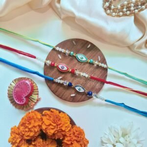 Trio of Protection: Evil Eye Rakhi Combo (Set of 3)