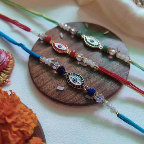 Trio of Protection: Evil Eye Rakhi Combo (Set of 3) - Image 2