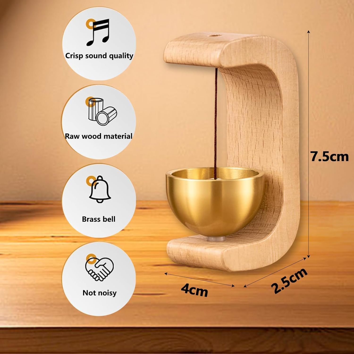 Wooden Bell Magnet - Image 4