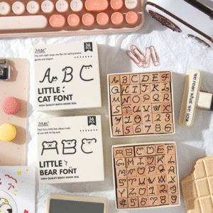 Wooden Cat Alphabet Stamps