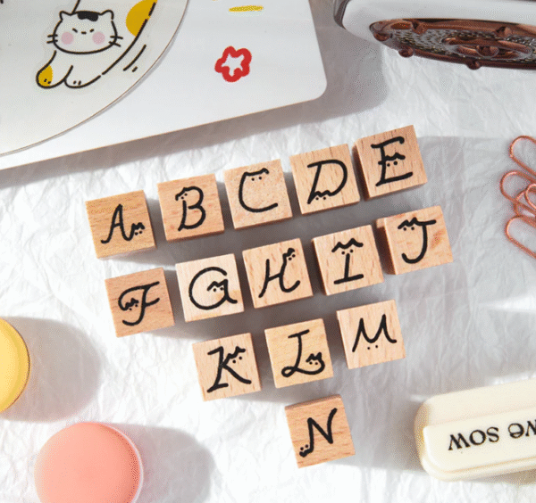Wooden Cat Alphabet Stamps - Image 3