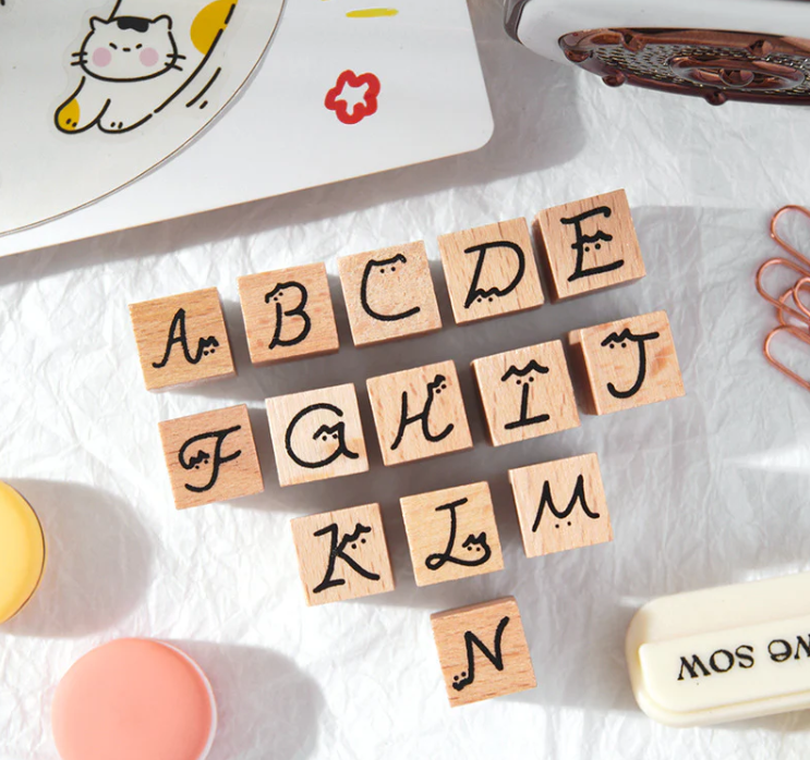Wooden Cat Alphabet Stamps - Image 3