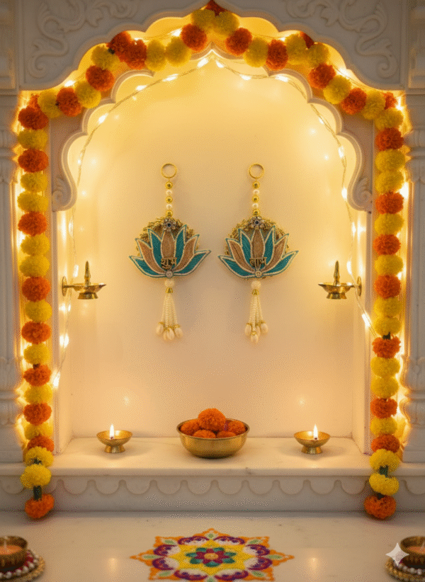 Blue Lotus Shubh Labh Hanging - Image 2