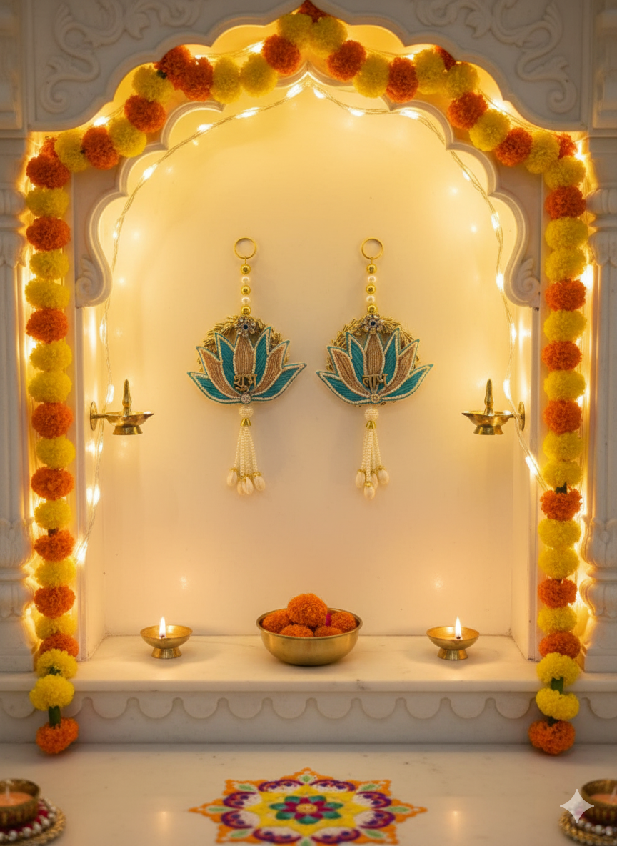 Blue Lotus Shubh Labh Hanging - Image 2