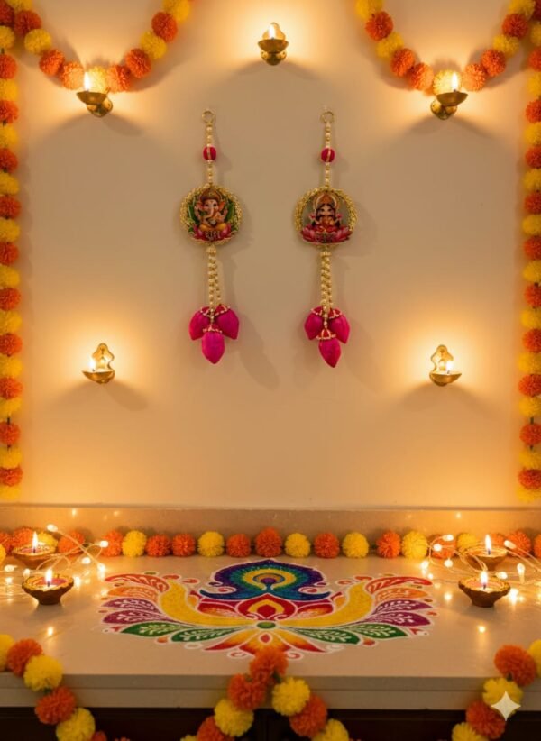 Laxmi-Ganesha Lotus Hanging - Image 2