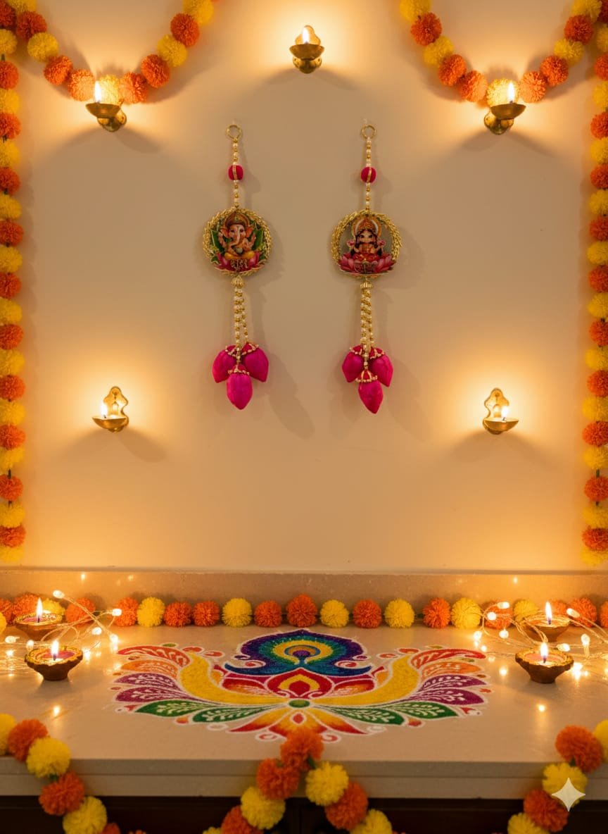 Laxmi-Ganesha Lotus Hanging - Image 2