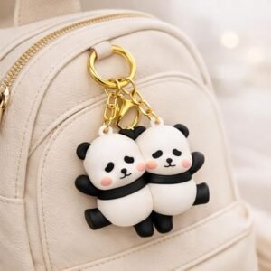 Cute Panda Magnetic Couple Keyrings | Kawaii Backpack Charm