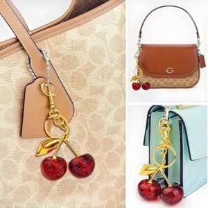 Sparkling Cherry Bag Charm | Cute Cherry Keychain for Handbags & Backpacks