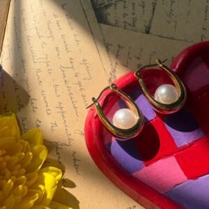 Ripple Pearl Drop Studs